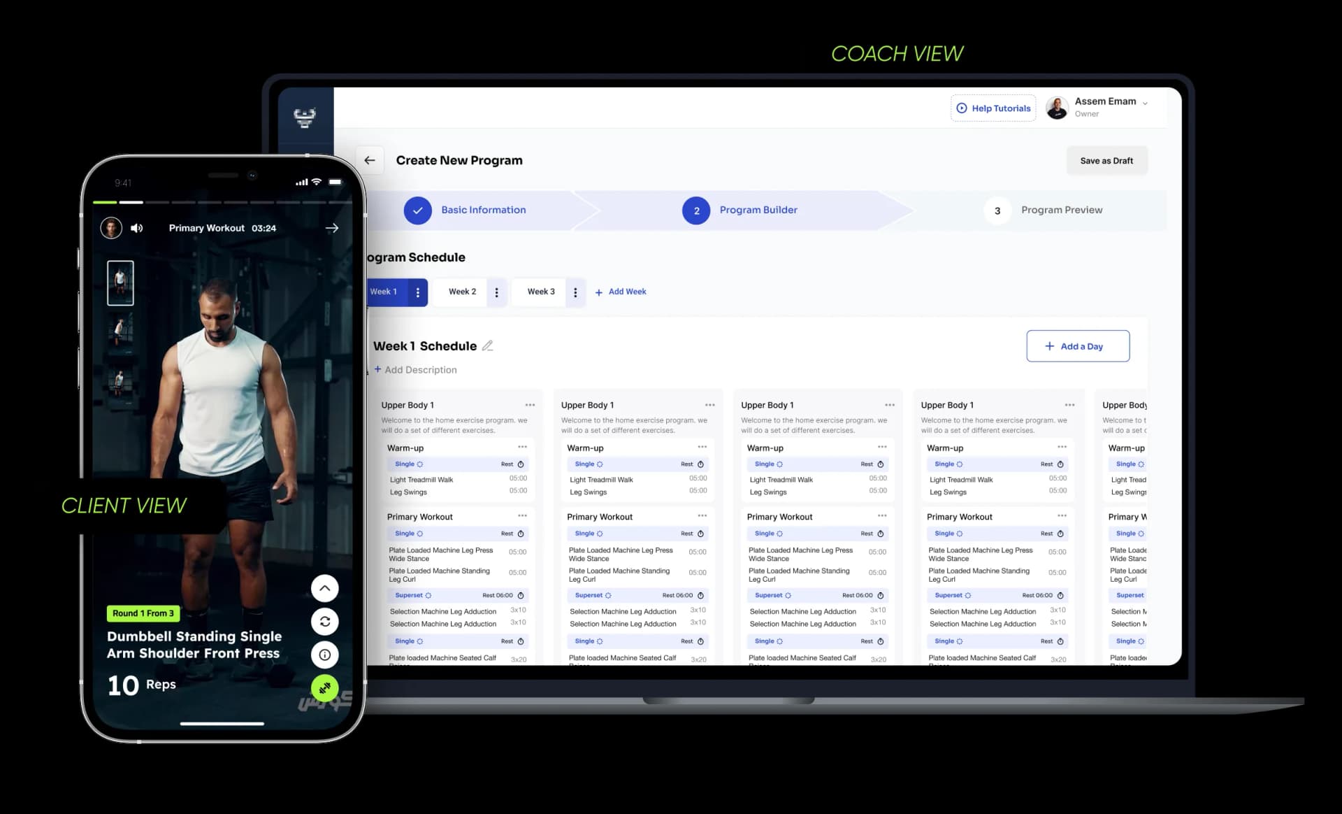 Workout Builder Dashboard